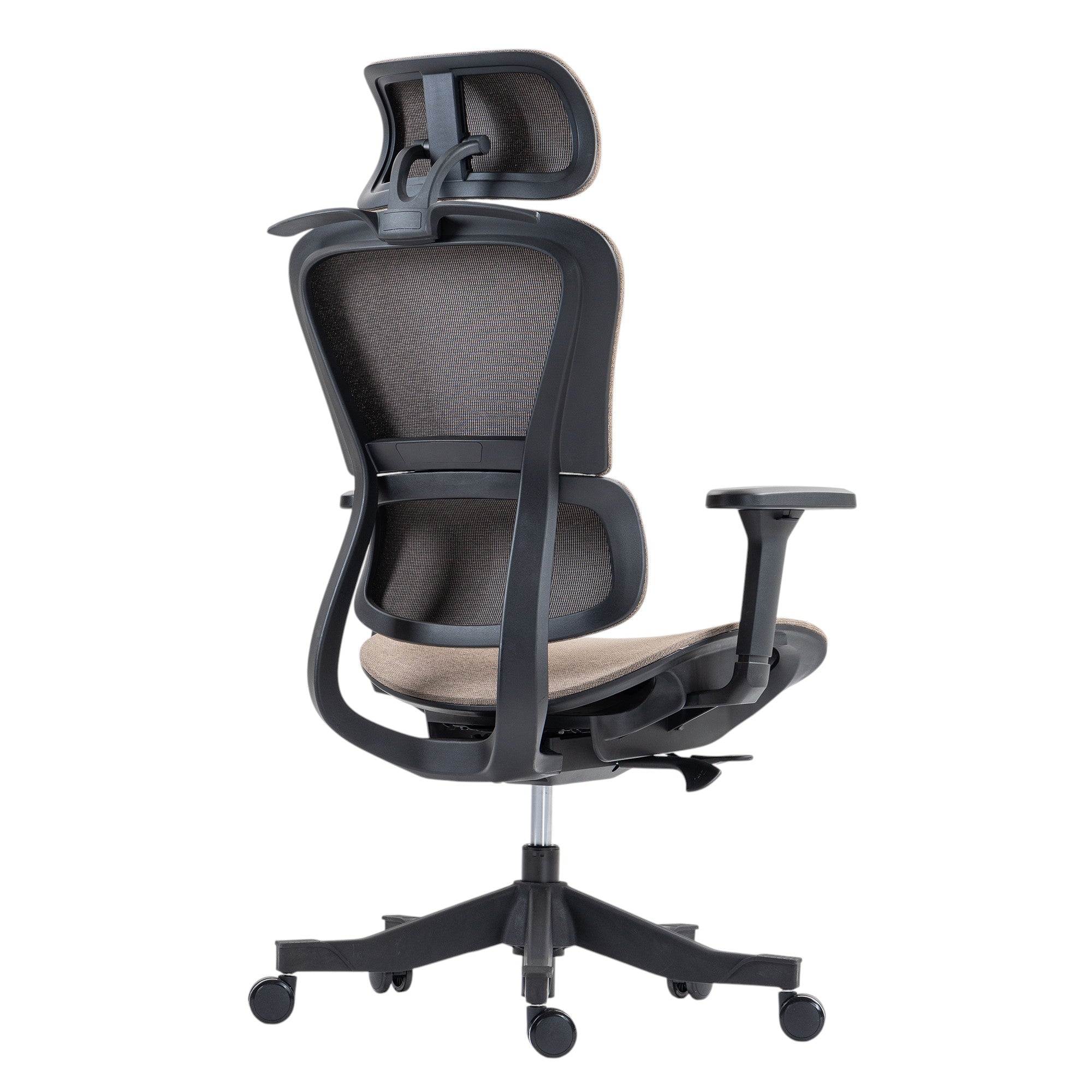 Set of Two Brown and Black Adjustable Height Swivel Rolling Office Chair