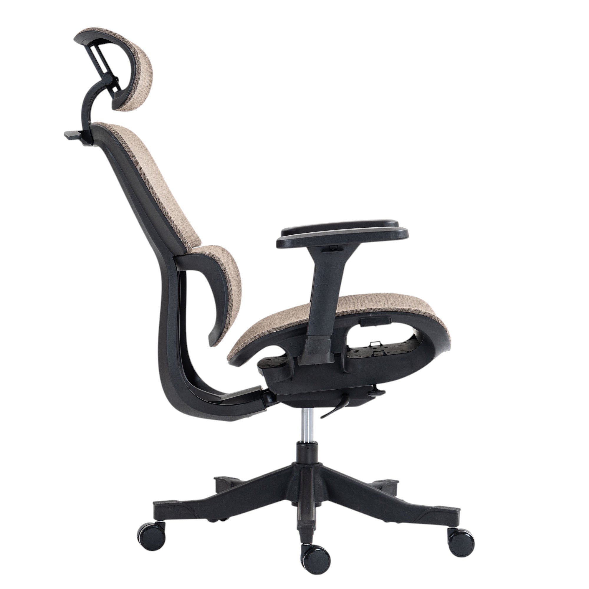 Set of Two Brown and Black Adjustable Height Swivel Rolling Office Chair
