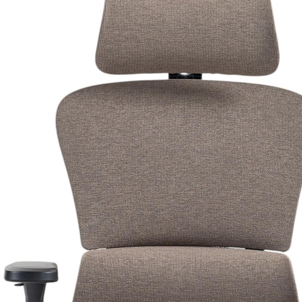 Set of Two Brown and Black Adjustable Height Swivel Rolling Office Chair