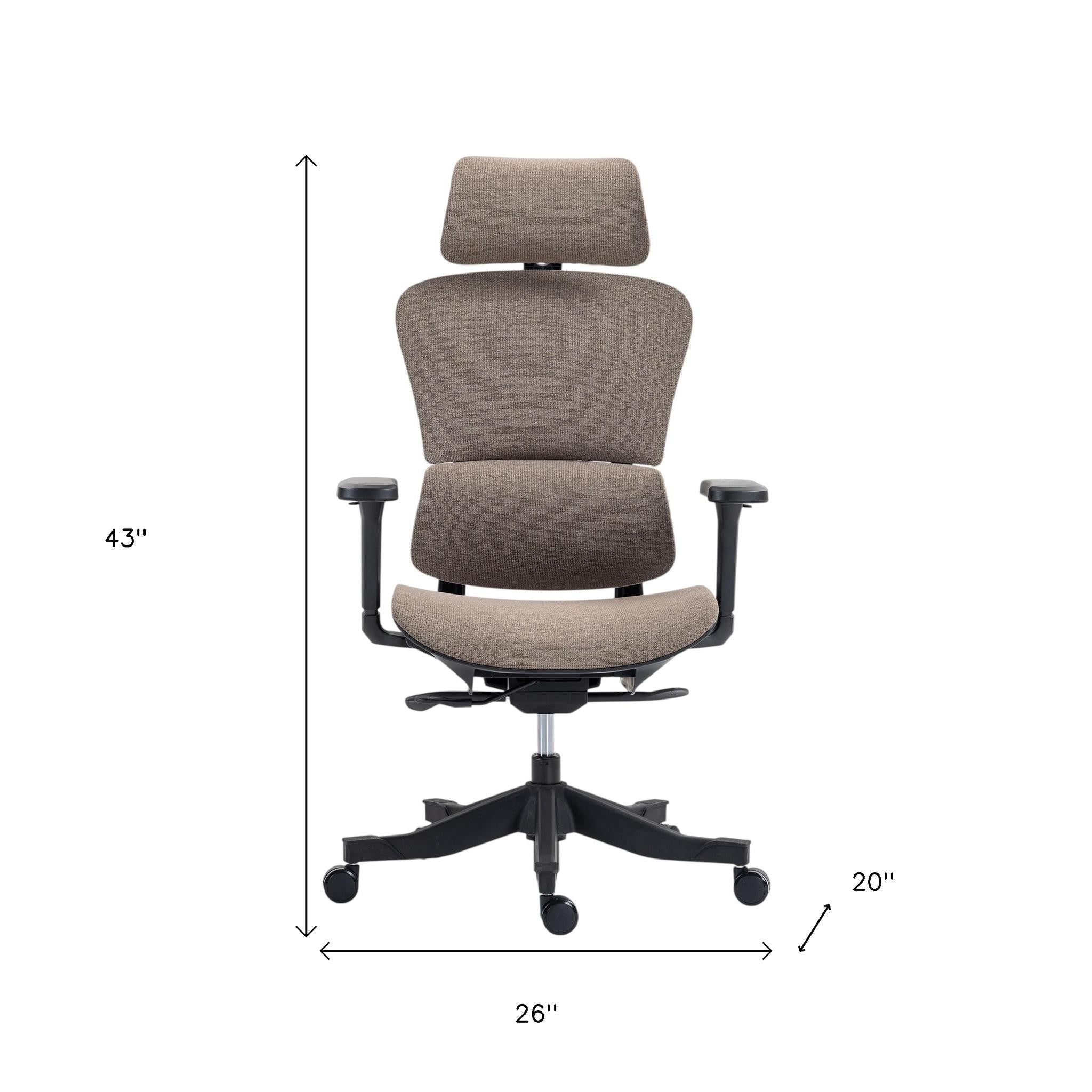 Set of Two Brown and Black Adjustable Height Swivel Rolling Office Chair