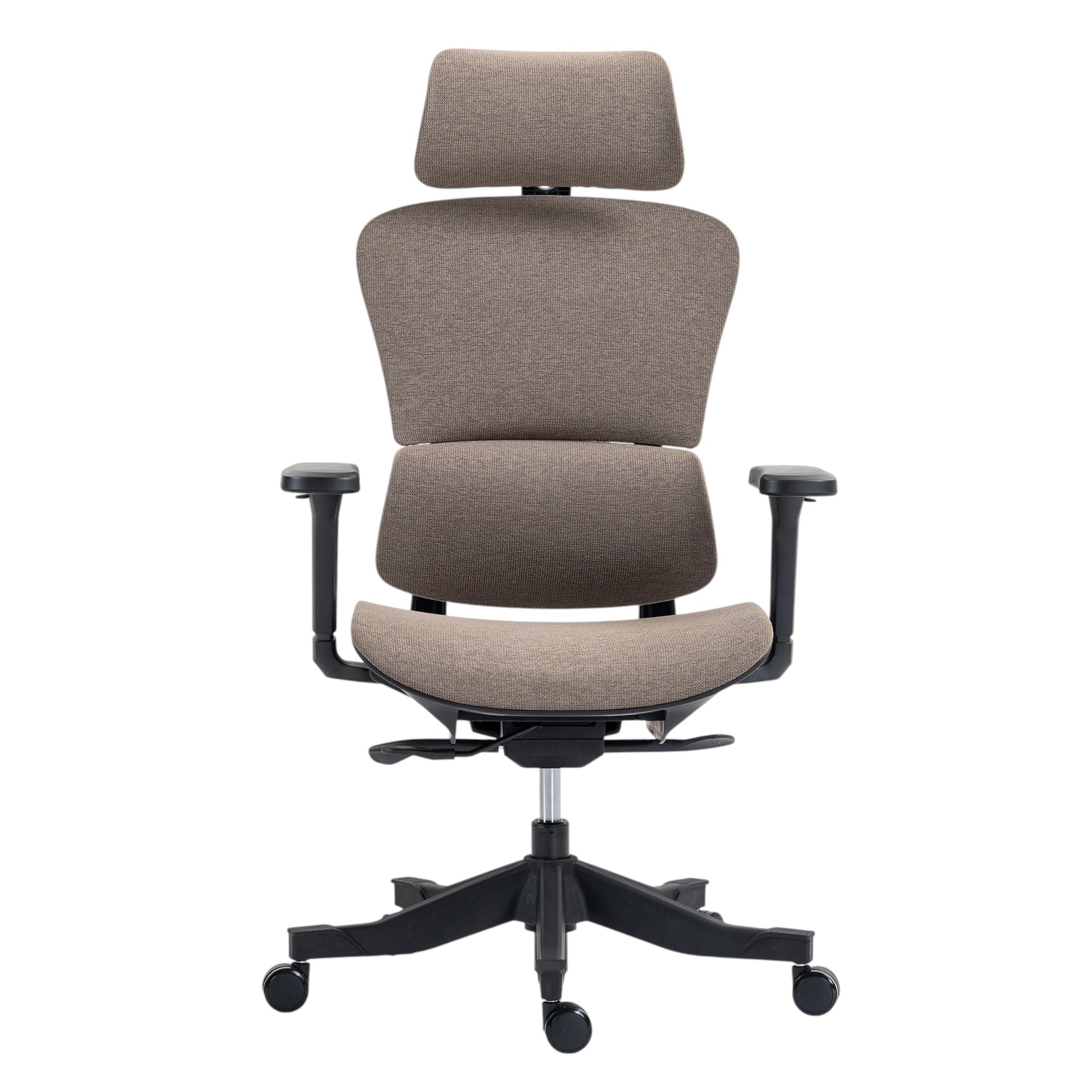 Set of Two Brown and Black Adjustable Height Swivel Rolling Office Chair