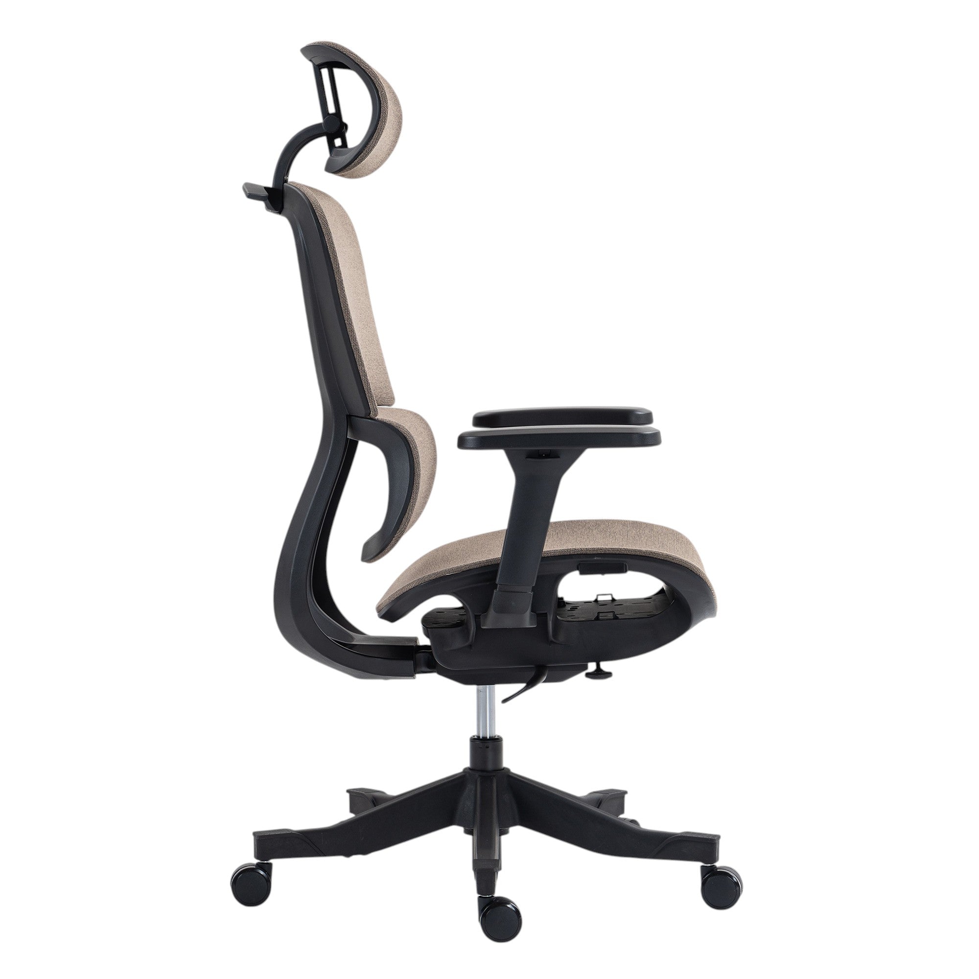 Set of Two Brown and Black Adjustable Height Swivel Rolling Office Chair