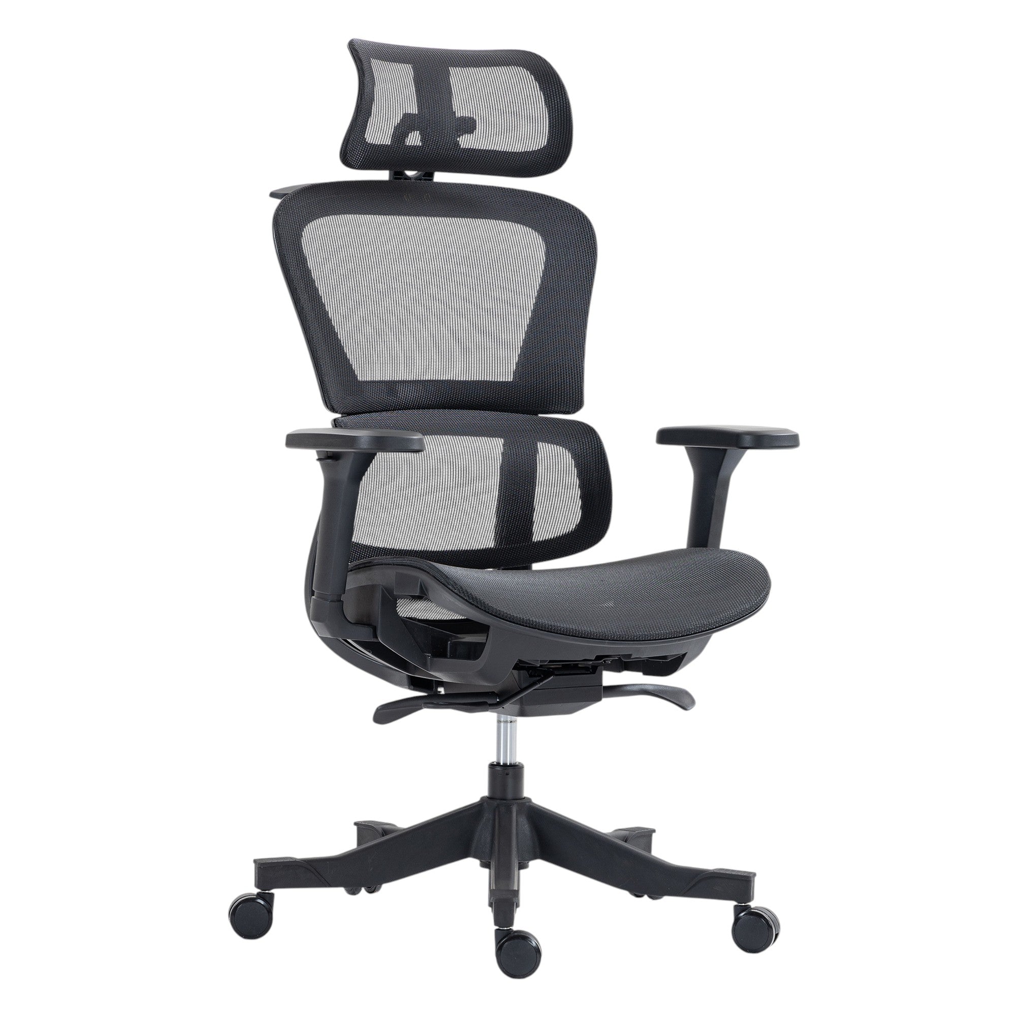 Set of Two Black Adjustable Height Swivel Rolling Office Chair