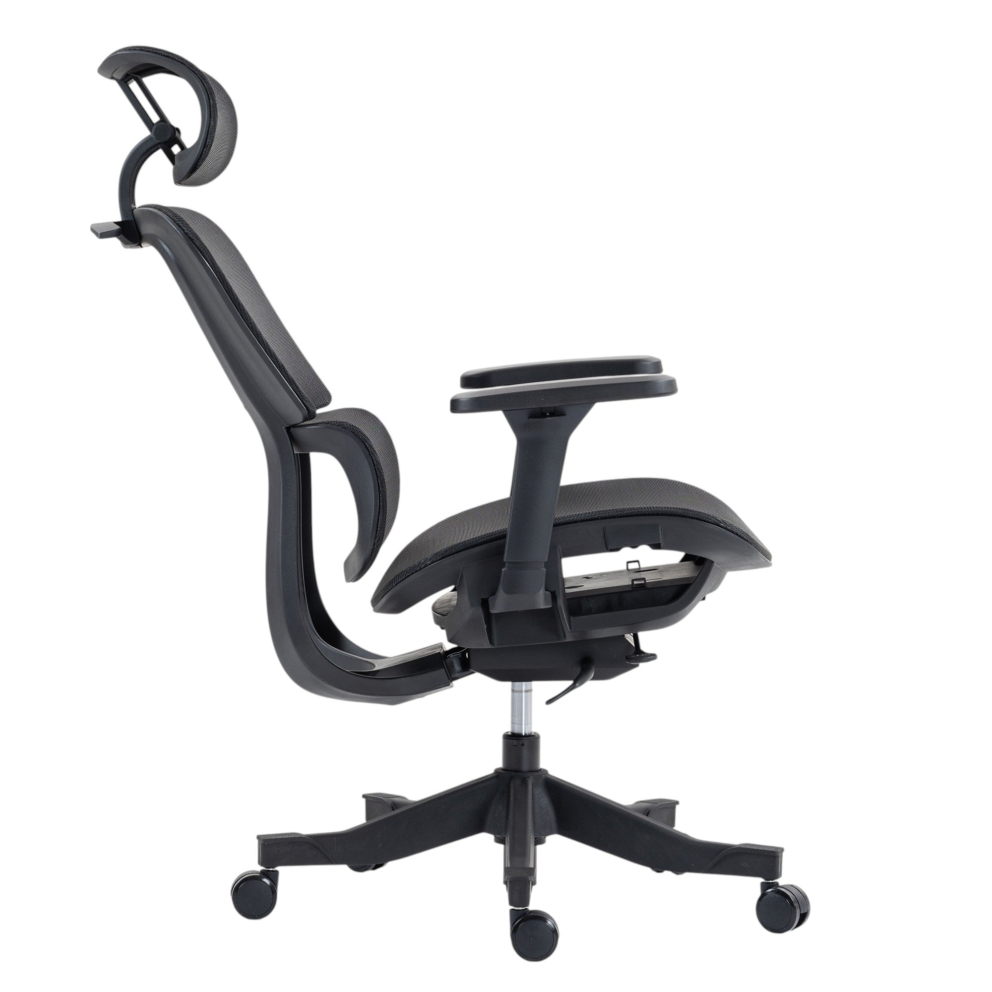 Set of Two Black Adjustable Height Swivel Rolling Office Chair