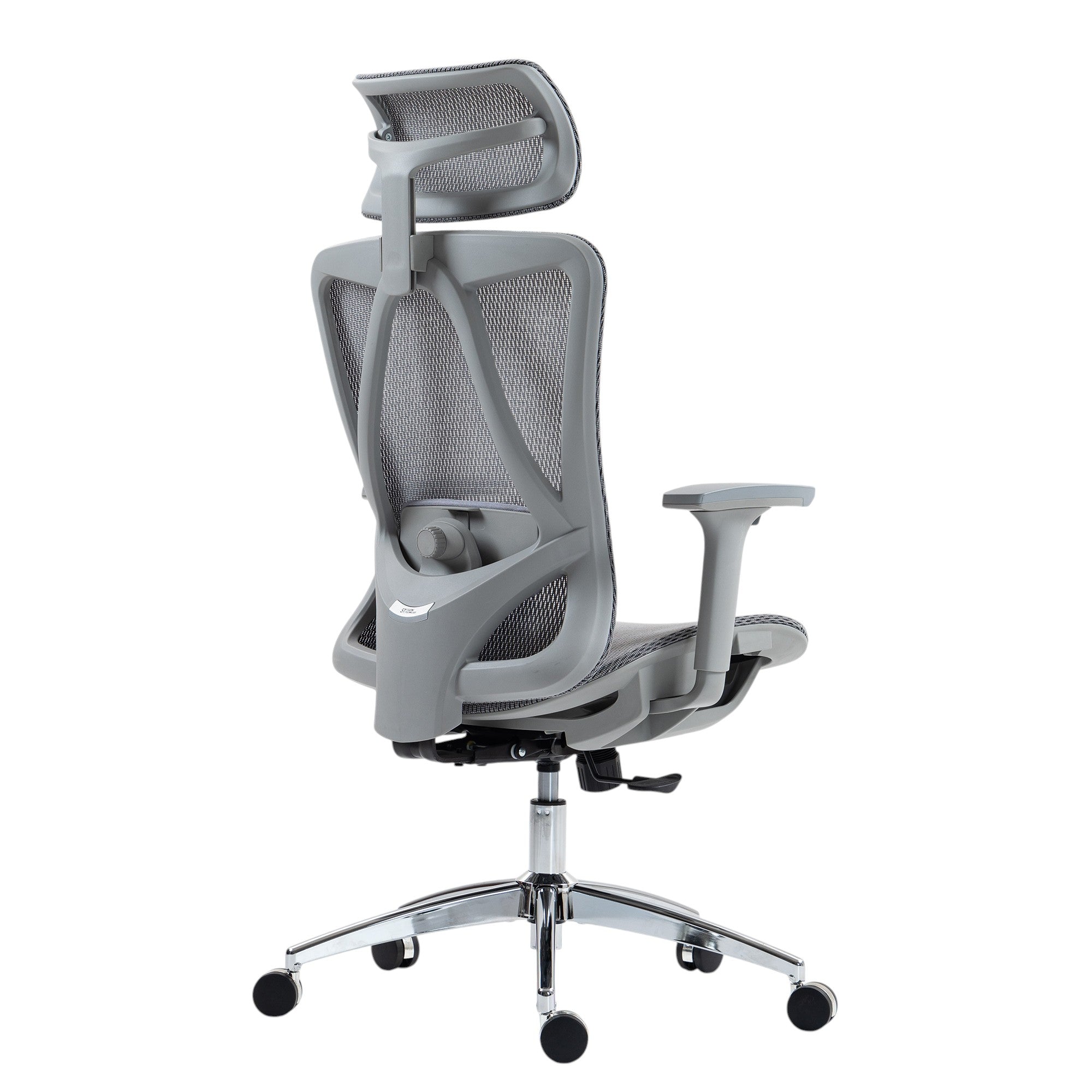 Gray and Silver Adjustable Height Swivel Rolling Office Chair