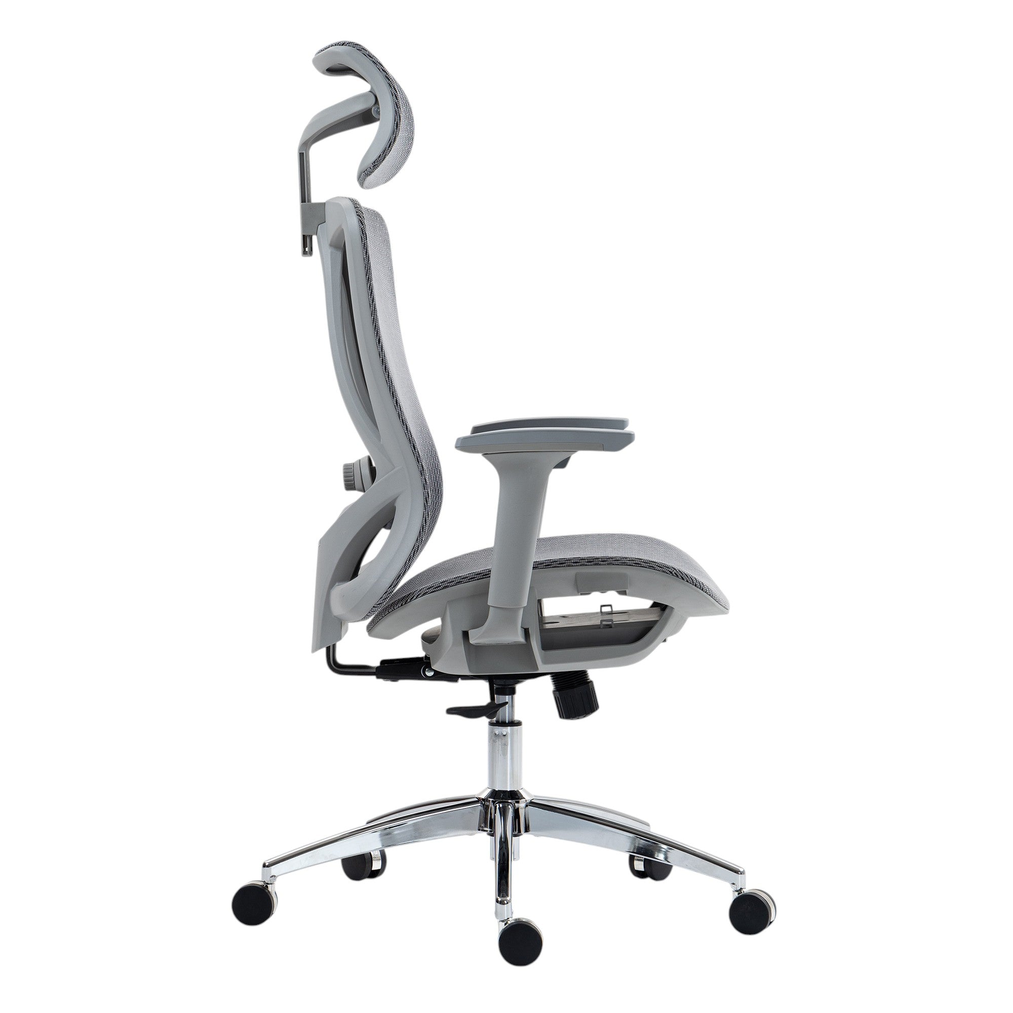 Gray and Silver Adjustable Height Swivel Rolling Office Chair