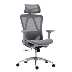 Gray and Silver Adjustable Height Swivel Rolling Office Chair