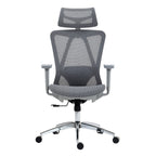 Gray and Silver Adjustable Height Swivel Rolling Office Chair