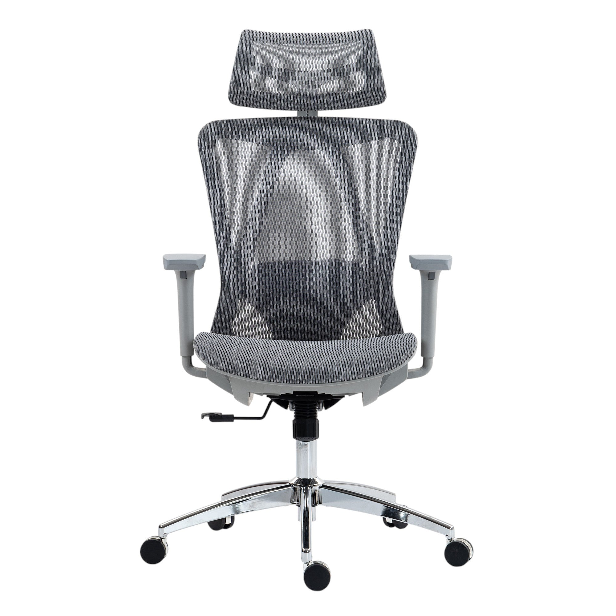 Gray and Silver Adjustable Height Swivel Rolling Office Chair