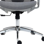 Gray and Silver Adjustable Height Swivel Rolling Office Chair