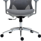 Gray and Silver Adjustable Height Swivel Rolling Office Chair