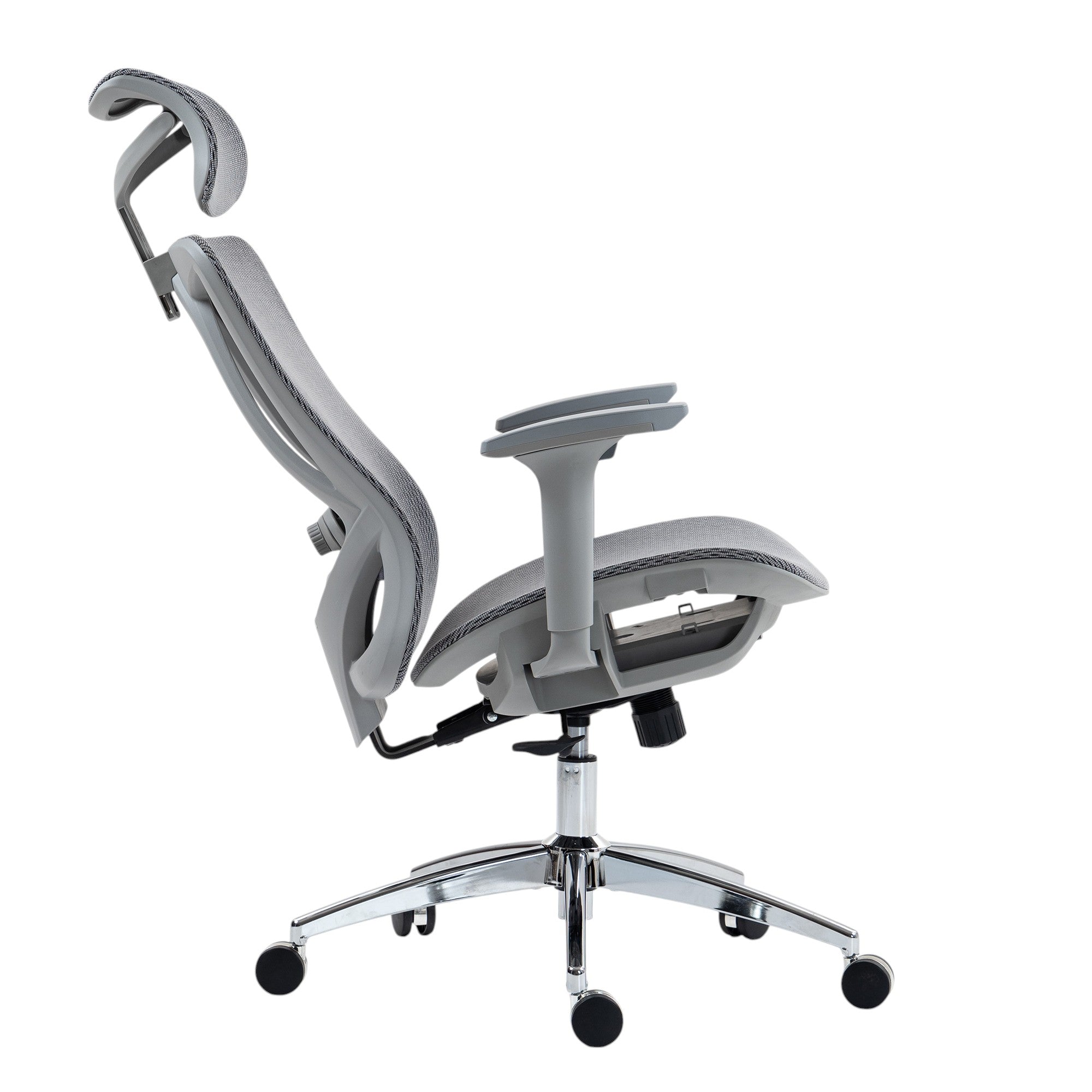 Gray and Silver Adjustable Height Swivel Rolling Office Chair