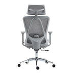 Gray and Silver Adjustable Height Swivel Rolling Office Chair