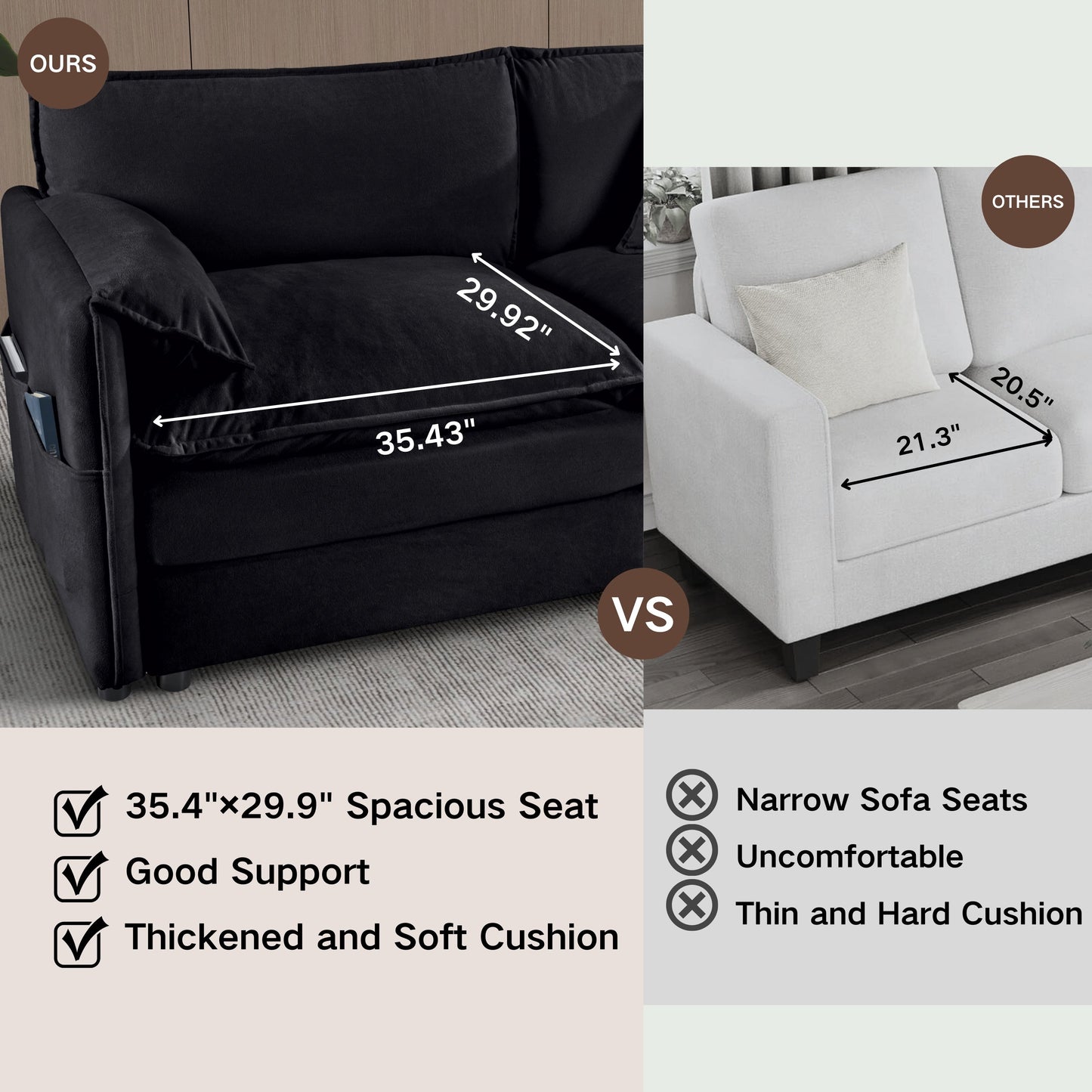 Modular Sectional Sofa - Oversized U Shaped Couch Set