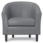 30" Gray and Dark Brown Leather Arm Chair