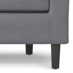 30" Gray and Dark Brown Leather Arm Chair