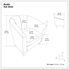 30" Gray and Dark Brown Leather Arm Chair