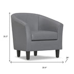 30" Gray and Dark Brown Leather Arm Chair