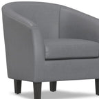 30" Gray and Dark Brown Leather Arm Chair