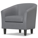 30" Gray and Dark Brown Leather Arm Chair
