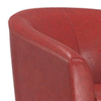 30" Red and Dark Brown Leather Arm Chair
