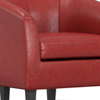 30" Red and Dark Brown Leather Arm Chair