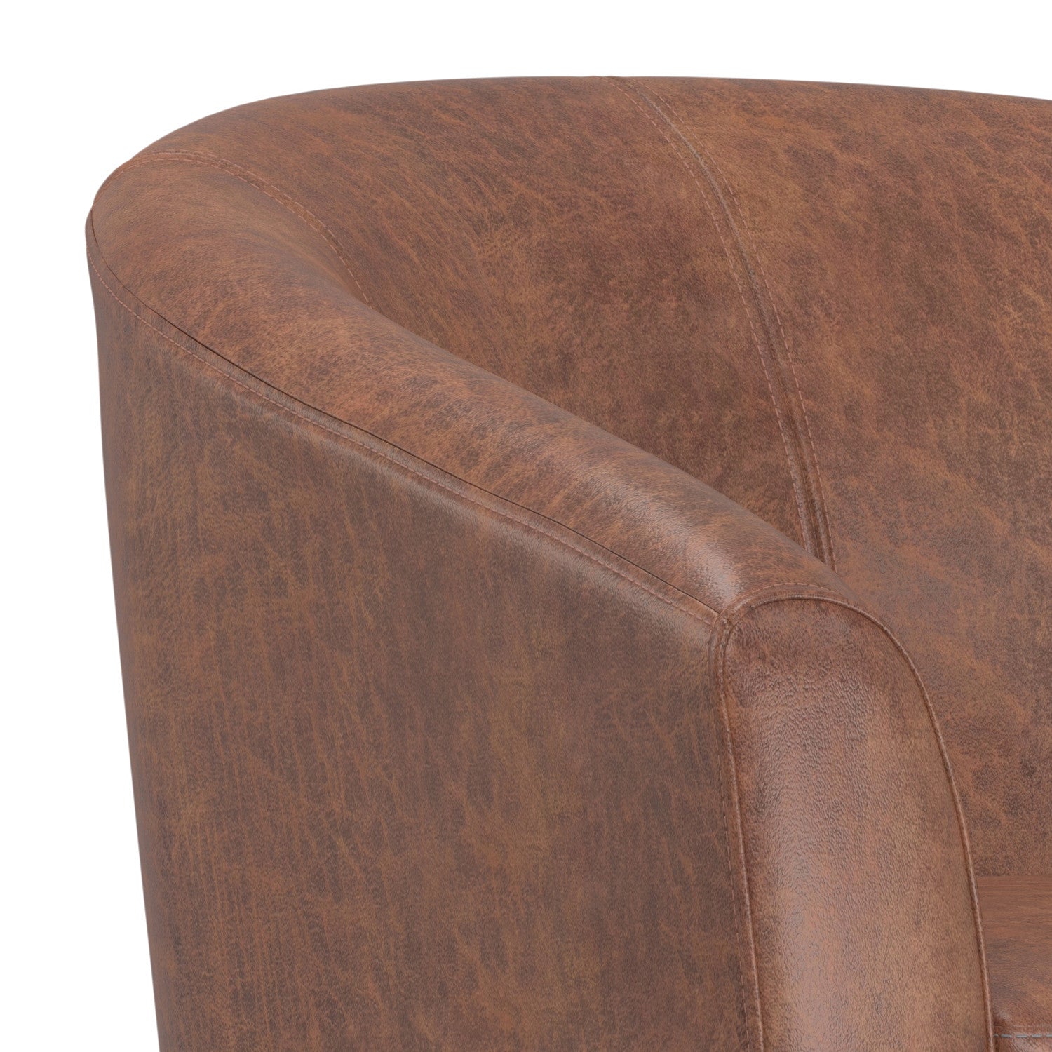 30" Brown and Dark Brown Leather Arm Chair