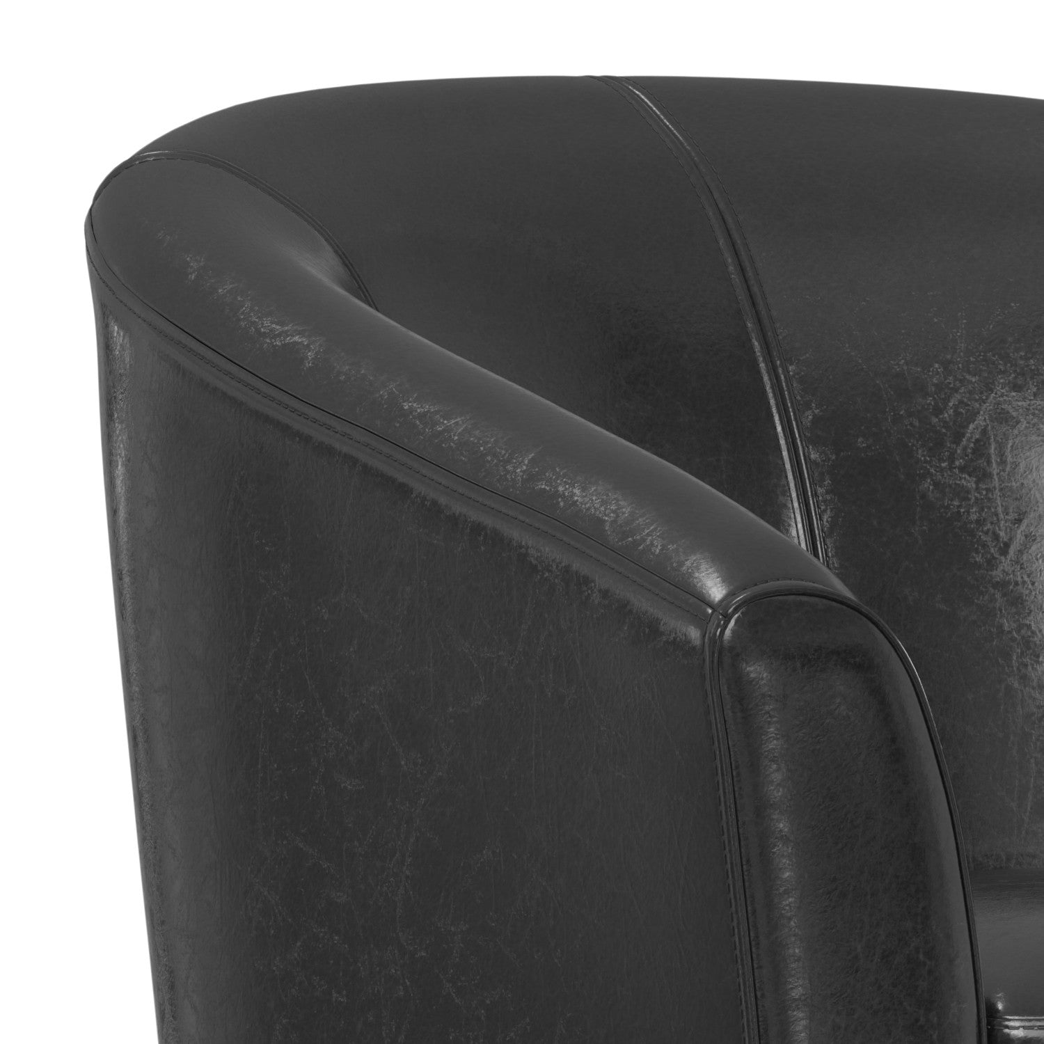 30" Black and Dark Brown Leather Arm Chair
