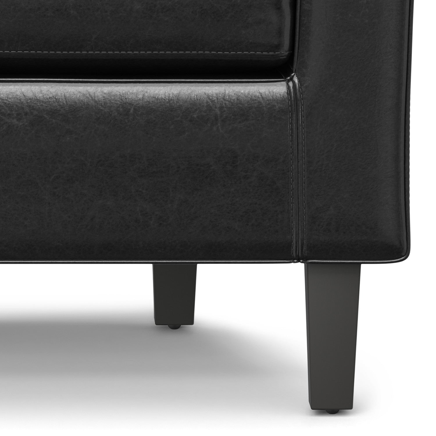 30" Black and Dark Brown Leather Arm Chair