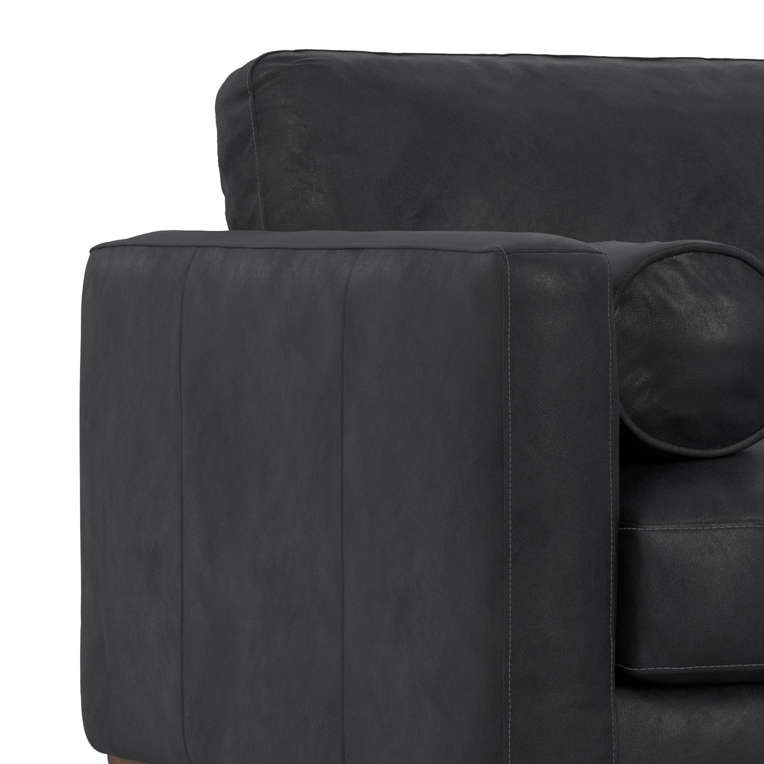 43" Black and Brown Leather Arm Chair