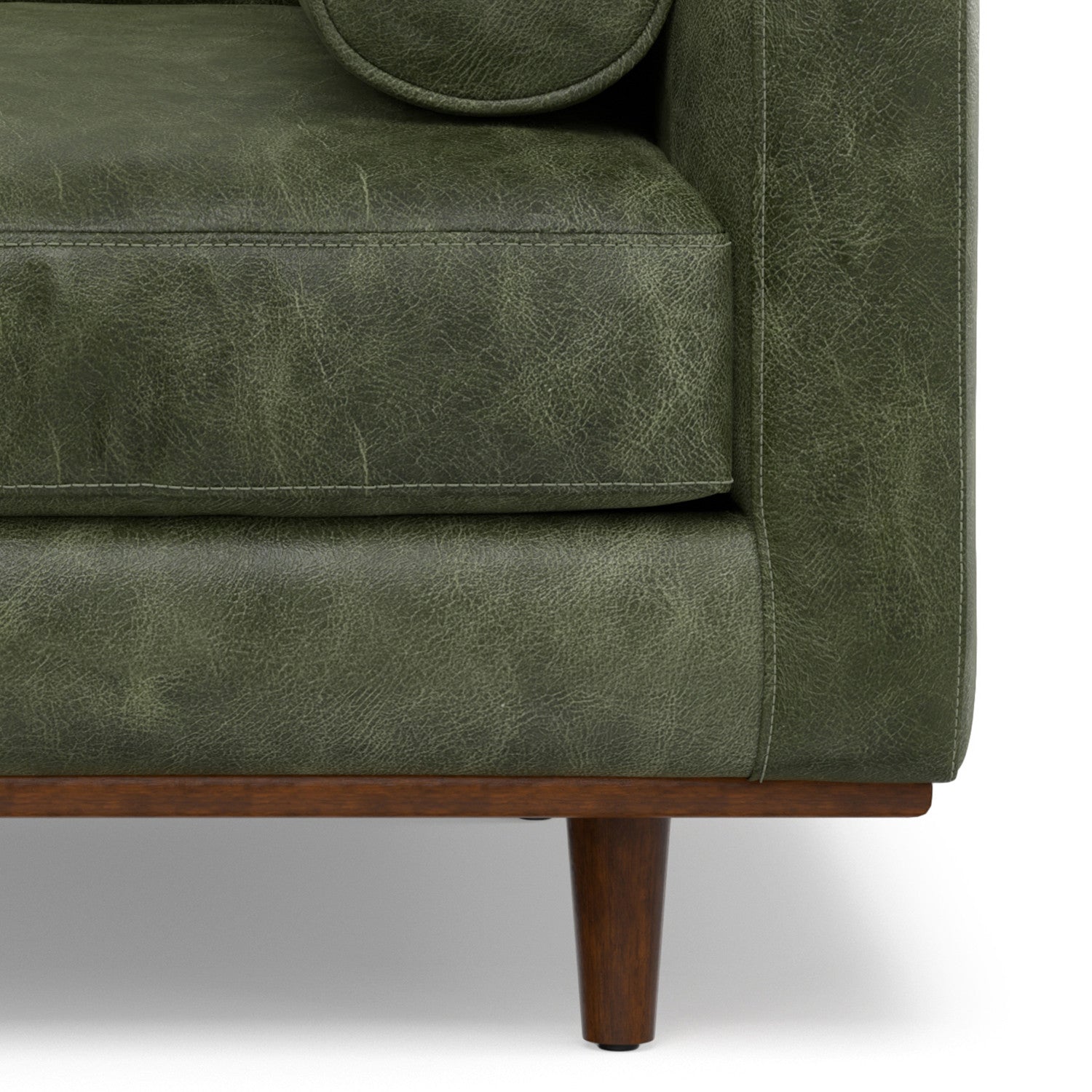 43" Green and Brown Leather Arm Chair