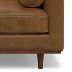 43" Brown Leather Arm Chair