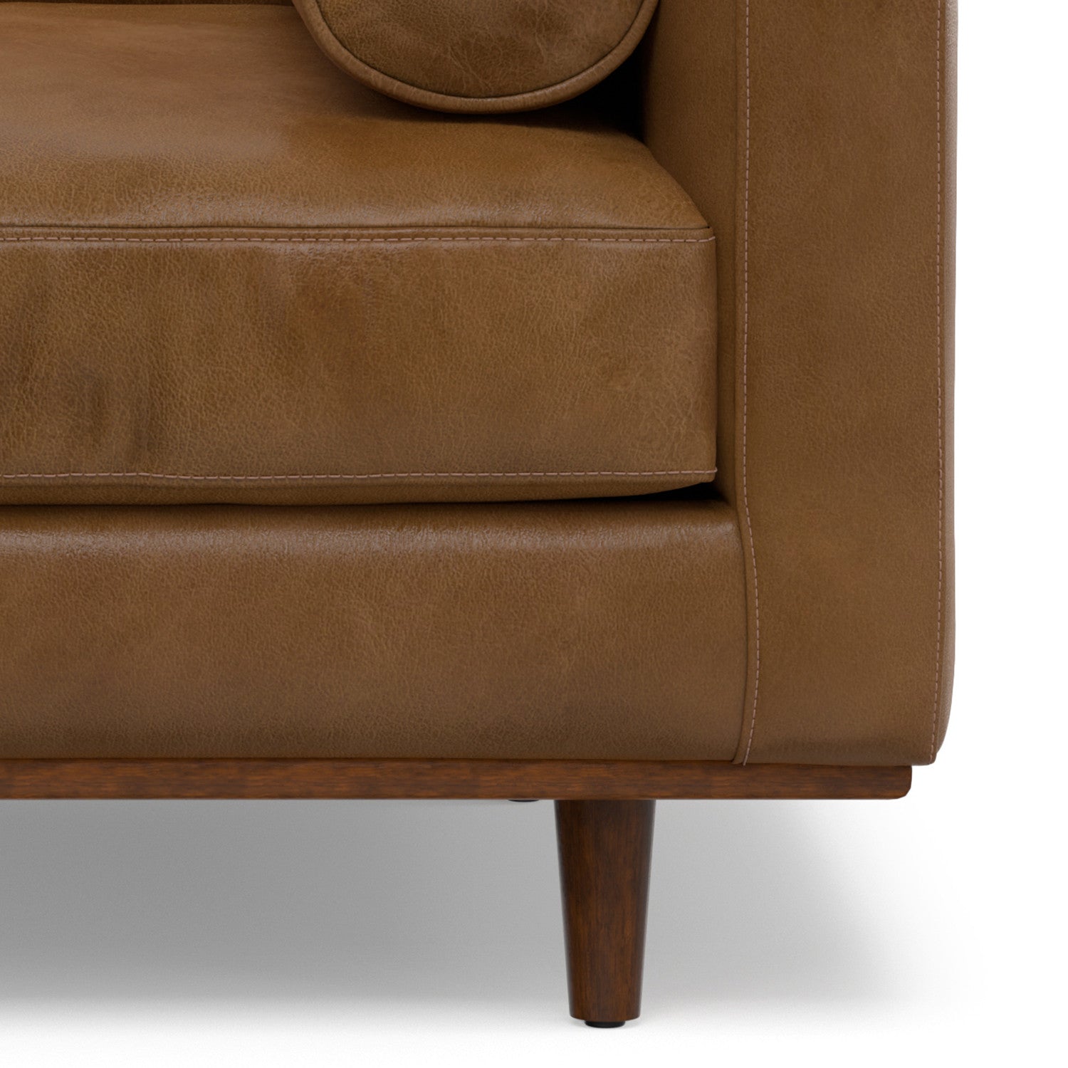 43" Brown Leather Arm Chair