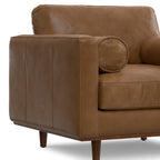 43" Brown Leather Arm Chair