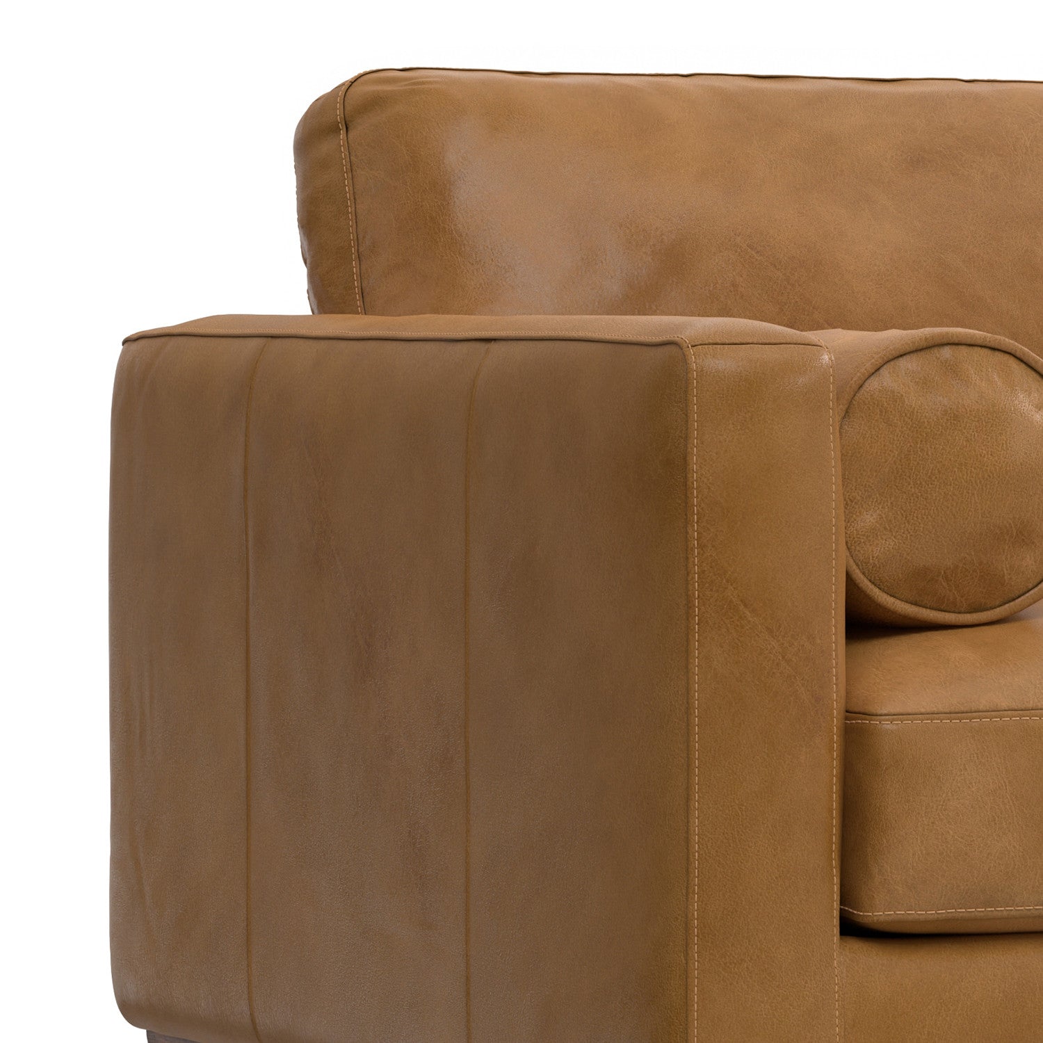 43" Brown Leather Arm Chair
