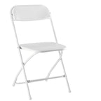 Set of Four White Metal Outdoor Folding Stacking Dining Chairs