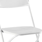 Set of Four White Metal Outdoor Folding Stacking Dining Chairs