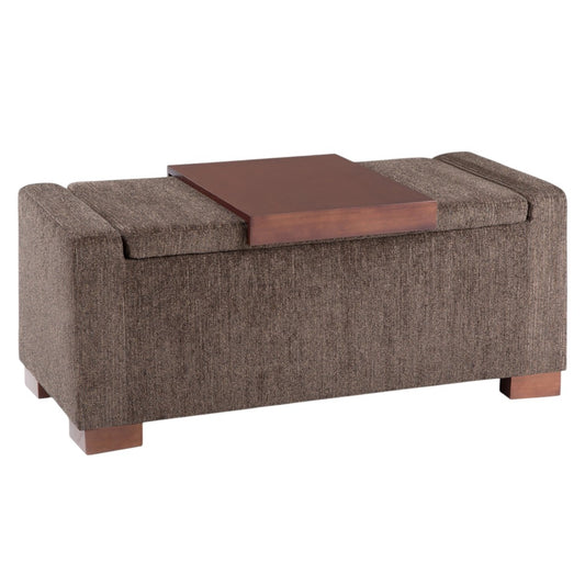 43" Brown Upholstery Storage Ottoman
