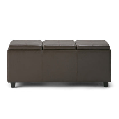 42" Dark Brown and Chocolate Upholstery Storage Ottoman