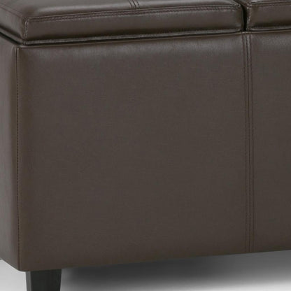 42" Dark Brown and Chocolate Upholstery Storage Ottoman