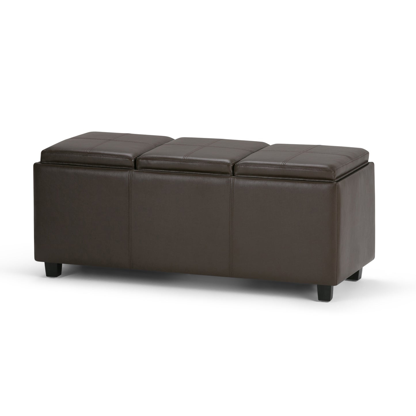 42" Dark Brown and Chocolate Upholstery Storage Ottoman