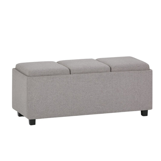 42" Dark Brown and Cloud Upholstery Storage Ottoman