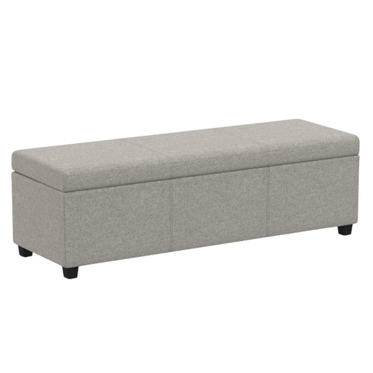 54" Dark Brown and Cloud Upholstery Storage Ottoman