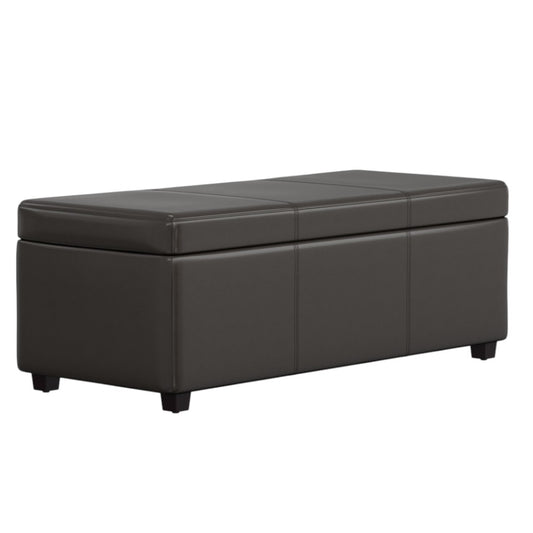 44" Dark Brown and Brown Upholstery Storage Ottoman