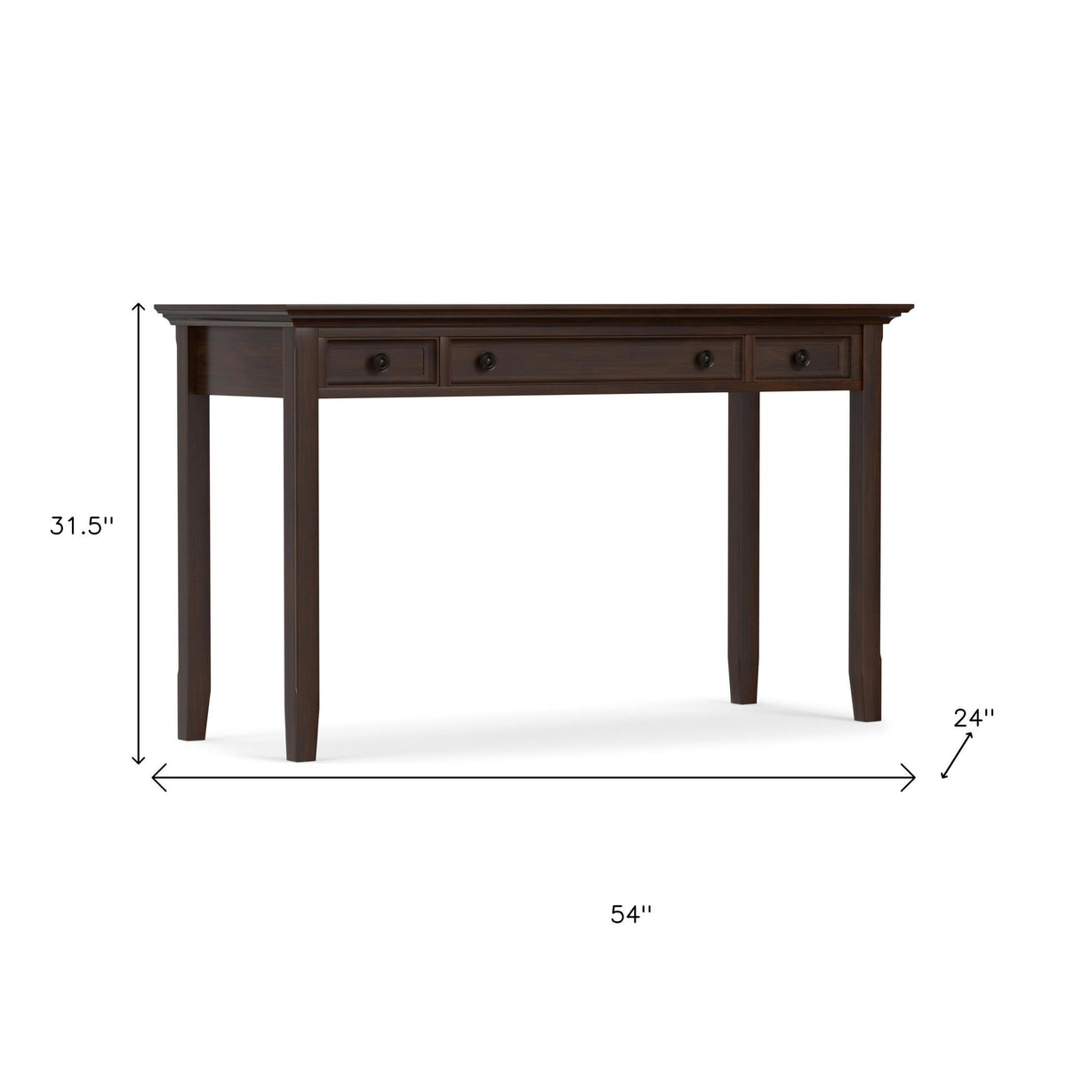54" Brown Solid Wood Computer Desk