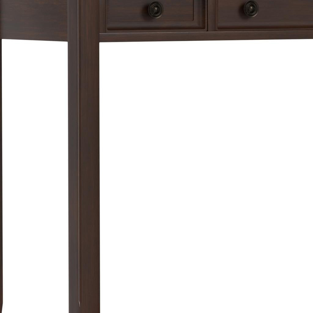 54" Brown Solid Wood Computer Desk