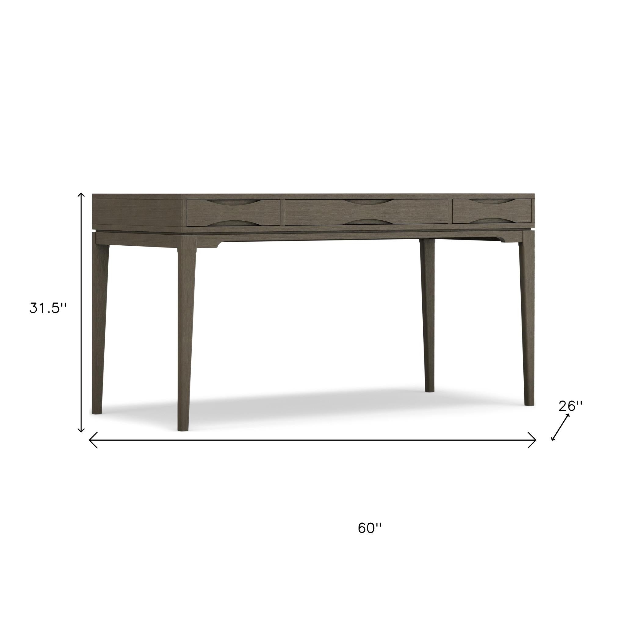 60" Gray Wood Computer Desk