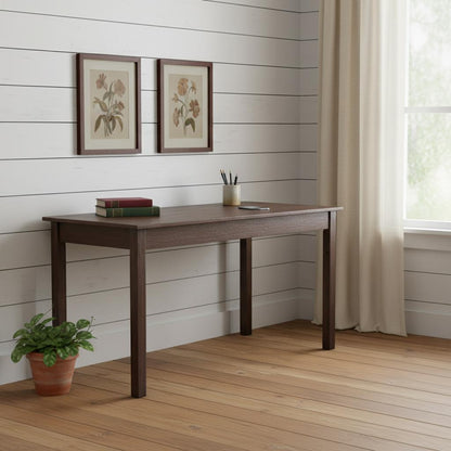 60" Brown Wood Computer Desk