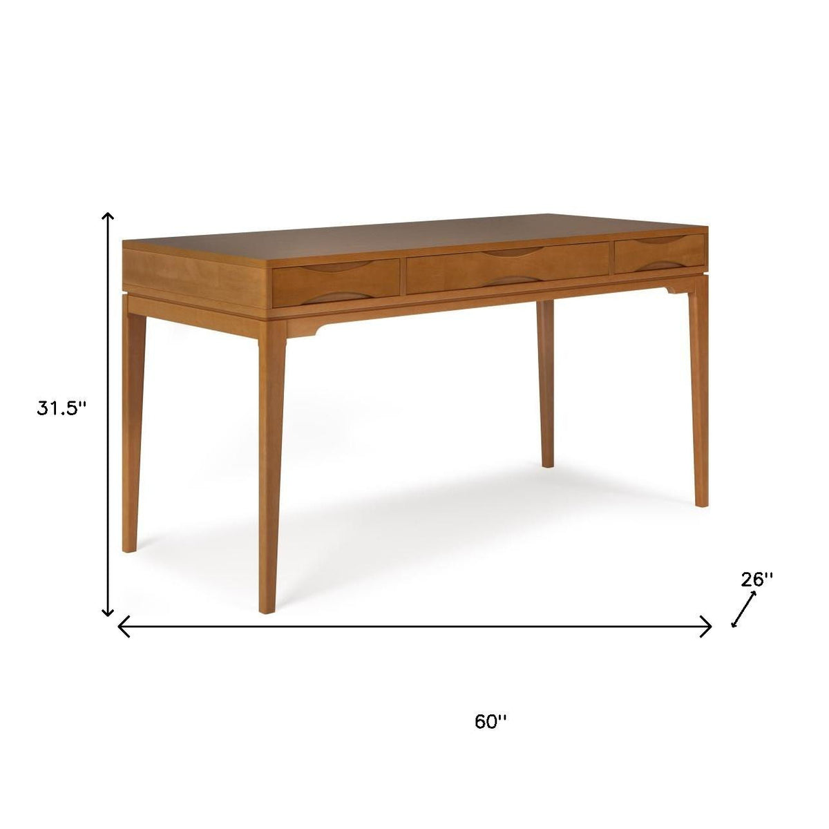 60" Brown Wood Computer Desk