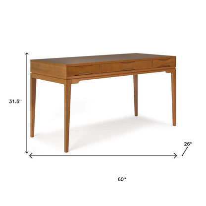 60" Brown Wood Computer Desk